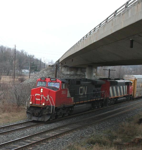 Photo of Eastbound CN freight under Highway 15