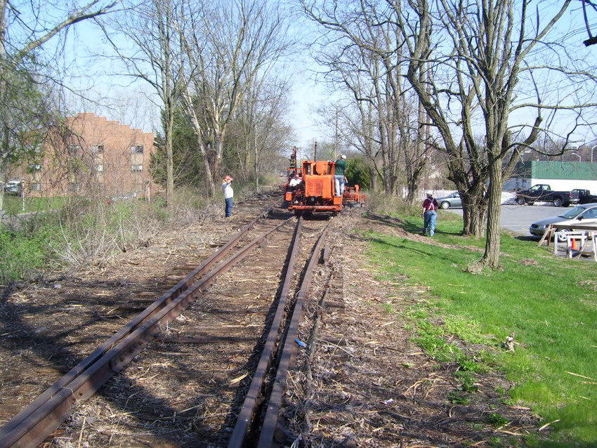 Photo of Moving the Scarifier onto the siding at MP 4.26