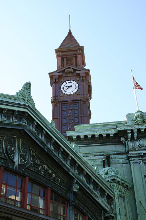 Photo of Hoboken Terminal with it's newly built Lackawanna Tower