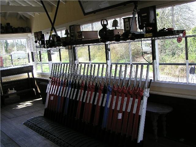 Photo of A view inside Cranmore signal box (tower).