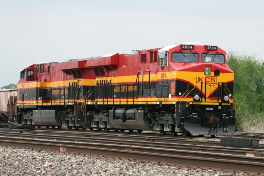 Photo of Two new KCS GE's parked outside of Topeka, KS