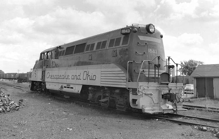Photo of C&O BL2 1843, Grand Ledge, Michigan, August 1956