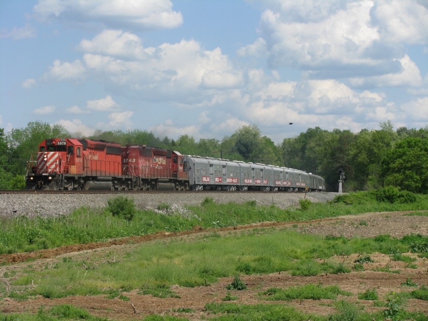 Photo of Circus train WB at Owego, NY