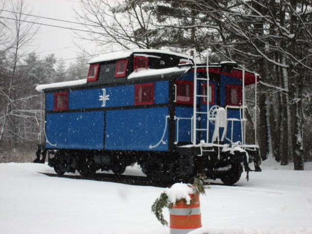 Photo of Boston & Maine snow covered caboose