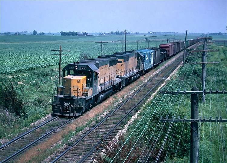 Photo of C&NW Freight Near DeKalb, Illinois, 1970