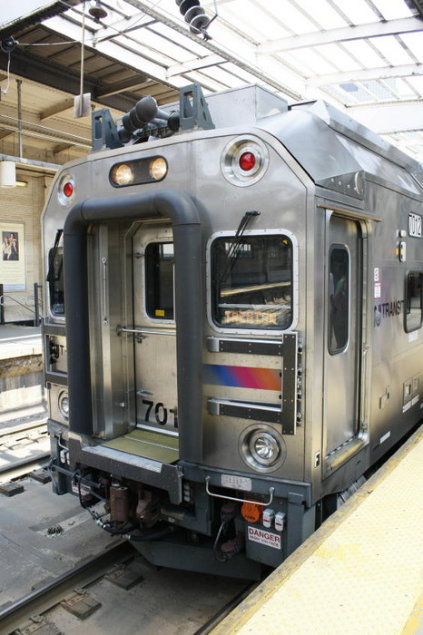 Photo of A very new double decker cab car loads up at Newark Penn Station