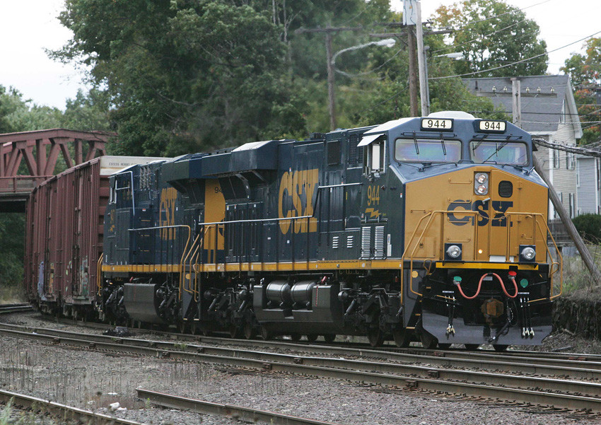Photo of WASE with two brand new CSX units