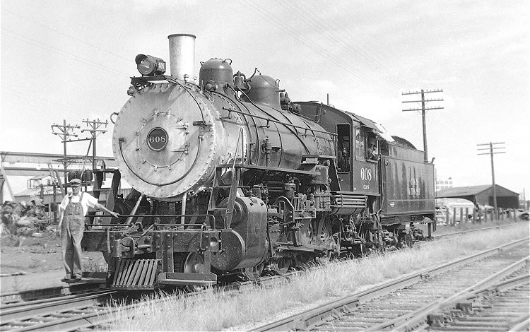 Photo of Colorado & Southern 2-8-0 608, Denver, August 1957