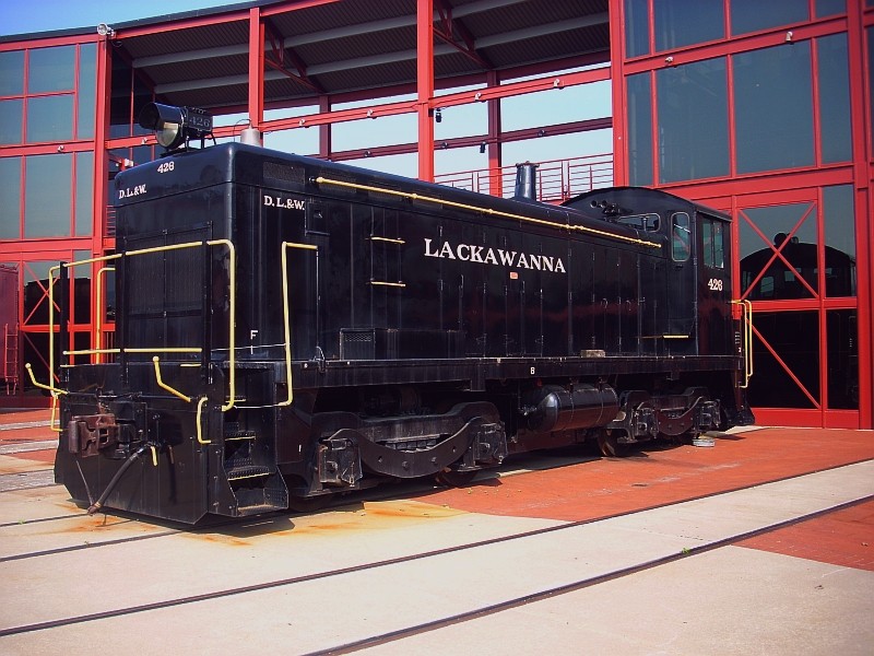 Photo of Delaware and lackawanas SC switcher on display at steamtown