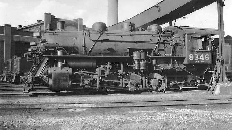 Photo of Grand Trunk Western 0-8-0 8346, Pontiac, Michigan, Summer 1953
