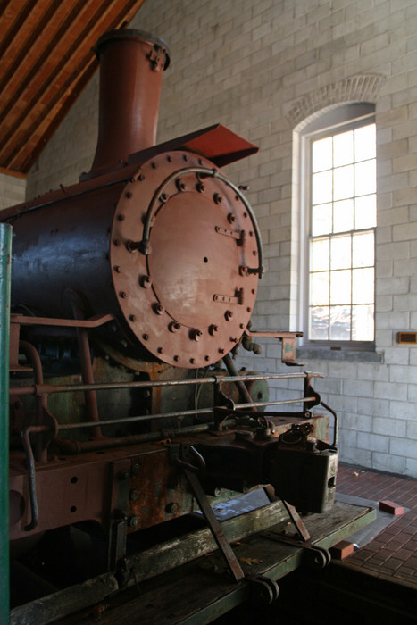 Photo of Steam No. 10 inside roundhouse
