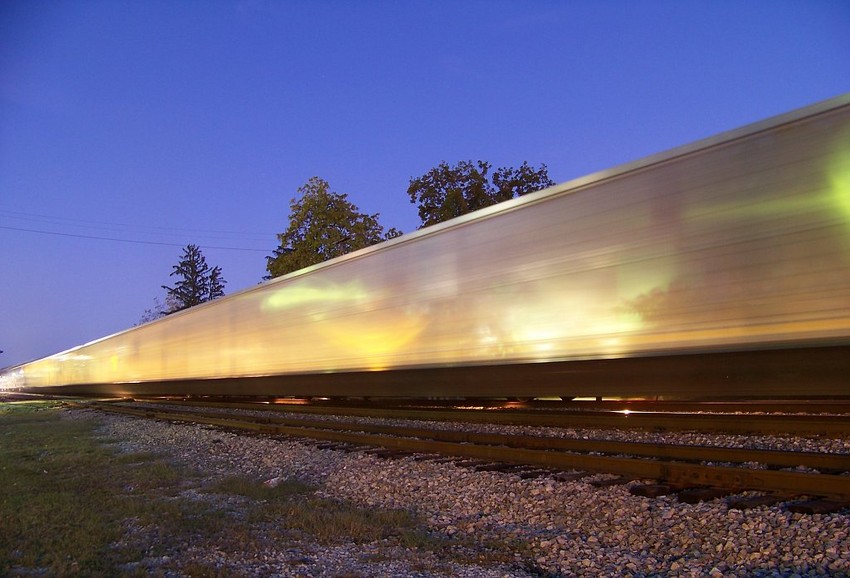 Photo of An eastbound coal train zips through St. Albans.