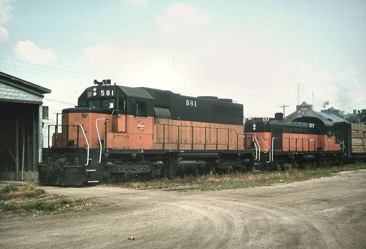 Photo of Milwaukee Road Units, Viroqua, Wisconsin, August 1974