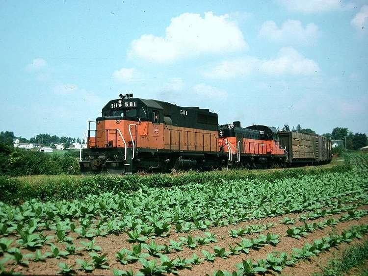 Photo of Milwaukee Road Units, Westby, Wisconsin, August 1974