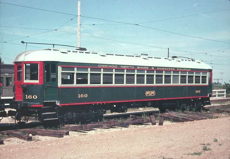 Photo of North Shore Car 160, Illinois Railway Museum, 1974