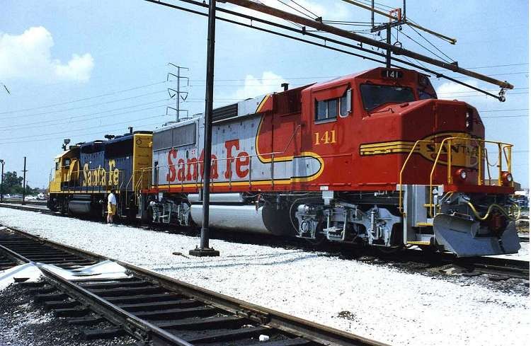 Photo of AT&SF GP60M 141, Corwith Yard, Chicago, July 1990