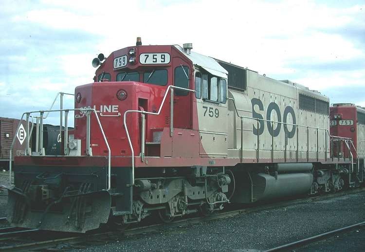 Photo of Soo Line EMD SD40-2 759, Schiller Park, Illinois, May 1973
