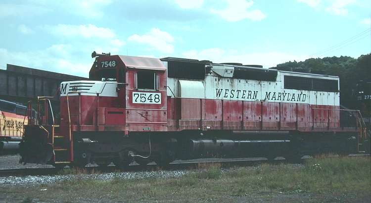 Photo of Western Maryland (Chessie) SD40, Rockwood, PA, August 1982