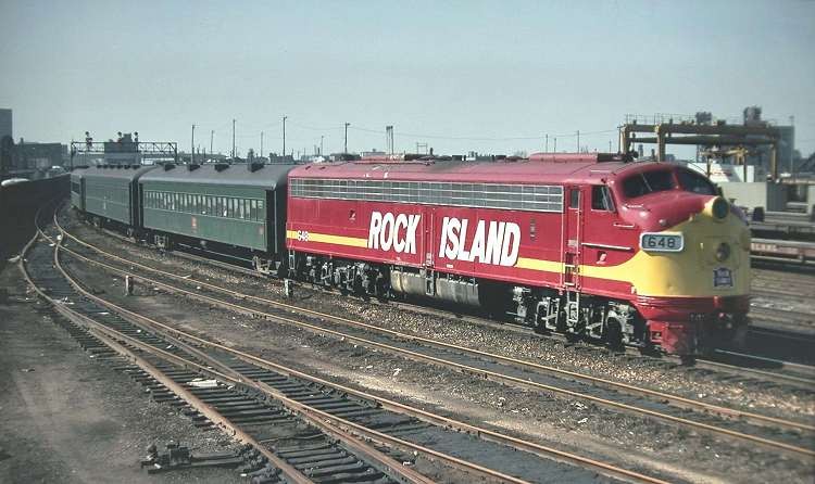 Photo of Rock Island E8 648 in Chicago, April 1970