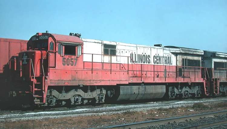 Photo of Illinois Central GE U33C 5057, Champaign, Illinois, June 1976