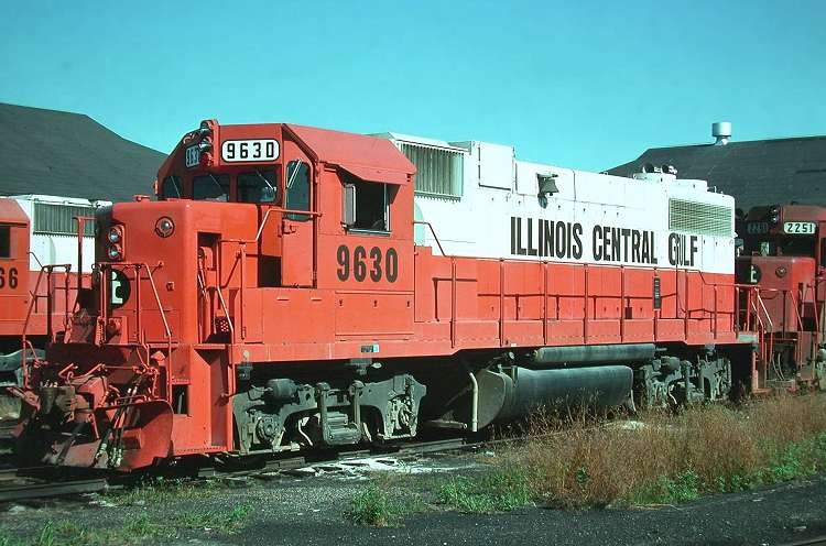 Photo of Illinois Central Gulf GP38-2_9630, Bloomington, Illinois, July 1975