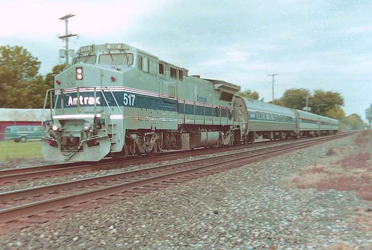 Photo of Amtrak B32-8PH 517, Bellevue, Michigan, October 2001