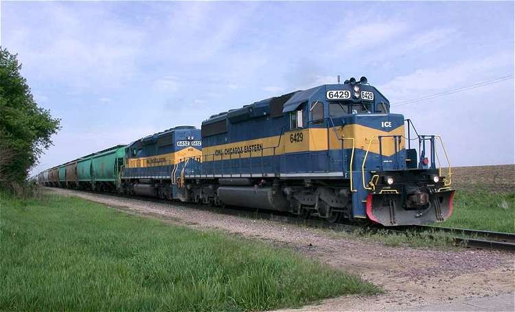 Photo of IC&E SD40-2 Units 6429-6452 near Kirkland, Illinois, May 2005