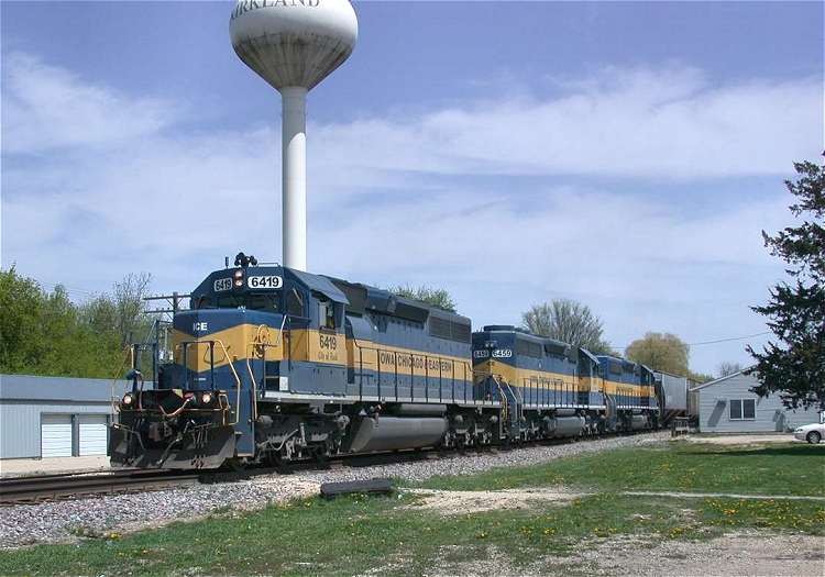 Photo of IC&E Freight Leaving Kirkland, Illinois, April 2006