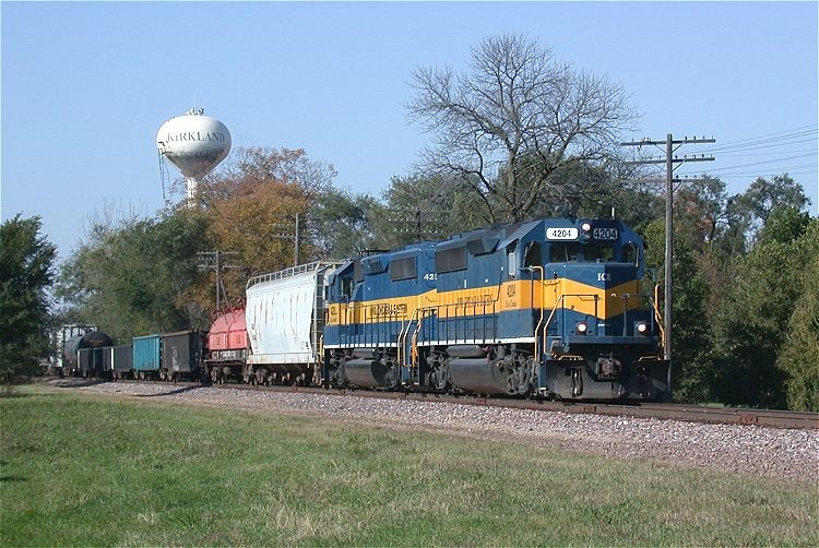 Photo of IC&E GP40-2 4204, Kirkland, Illinois, October 2007