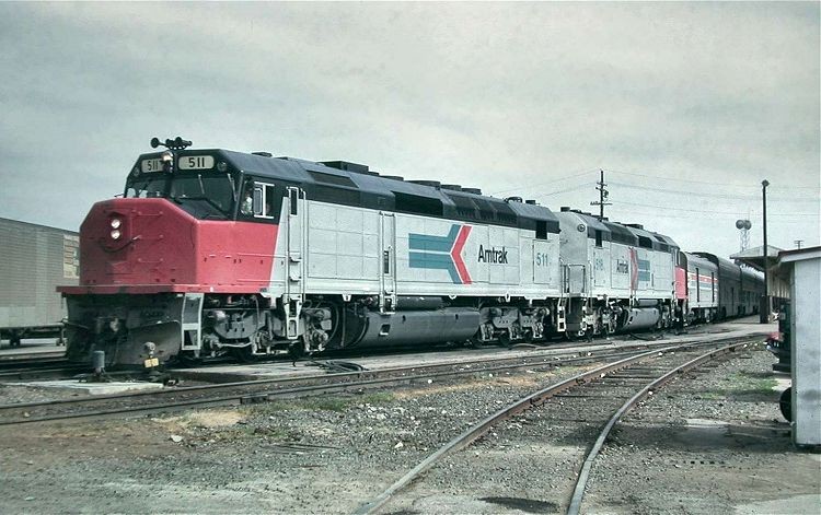 Photo of Amtrak SDP40-F Units 511-518, Fort Worth, June 1974