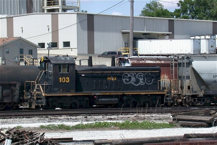 Photo of Pioneer Railcorp (PREX) NW2 103, Keokuk, Iowa, May 2005