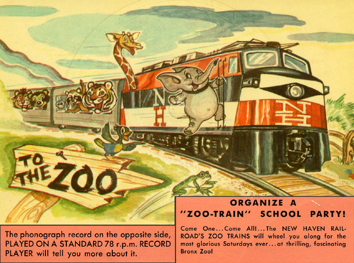 Photo of New Haven Zoo Train Phonograph Postcard