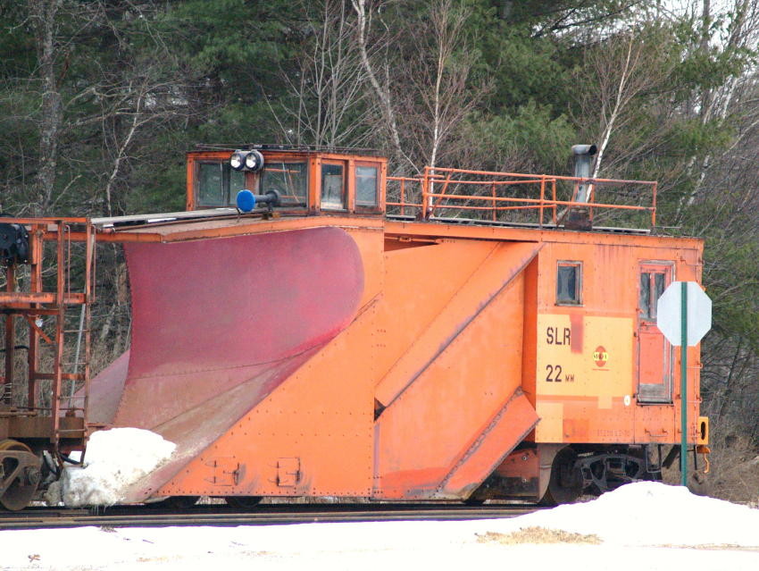 Photo of St. Lawrence & Atlantic Snowplow sits at Lewiston Junction