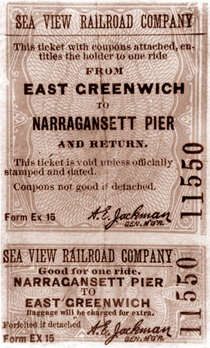 Photo of Seaview Railroad  ticket, 1915