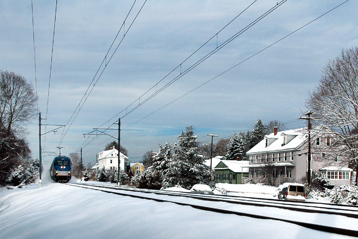 Photo of Shannock Rhode Island, Amtrak in Fresh snow