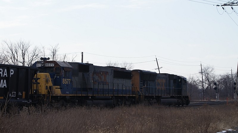 Photo of a csx freight with a de-turboed SD50-2 traliing