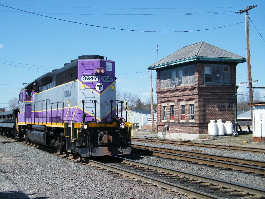 Photo of MBTA work train