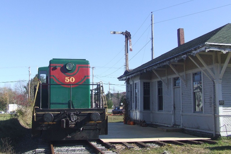 Photo of Locomotive #50 at the Brooks railroad station