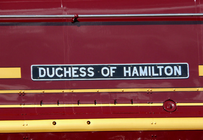 Photo of The nameplate of Duchess of Hamilton