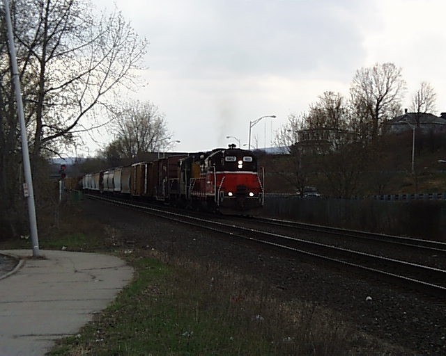 Photo of housatonic railroad's nx12 at pittsfield ma they are running both gp9's