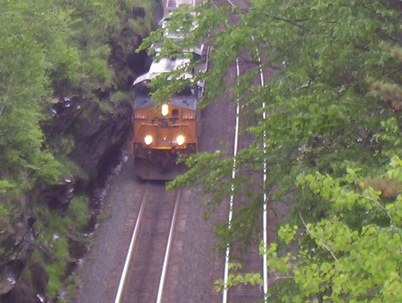 Photo of csxt train at the cut at washington ma