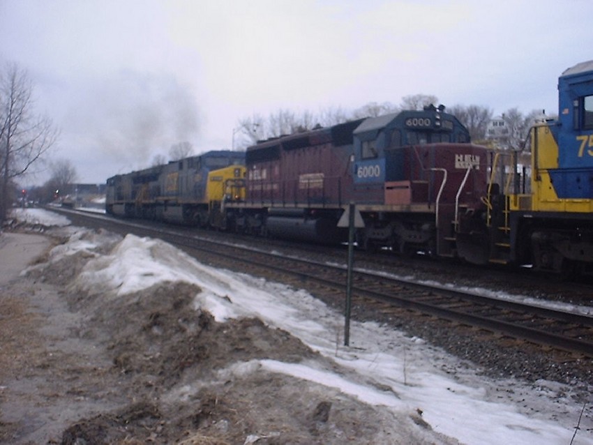 Photo of helm leasing sd40-2 on the b&a at pittsfield ma