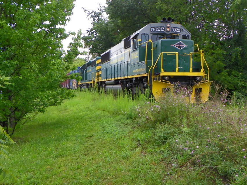 Photo of Reading and Northern 5022 and 3053 in Duryea, PA.