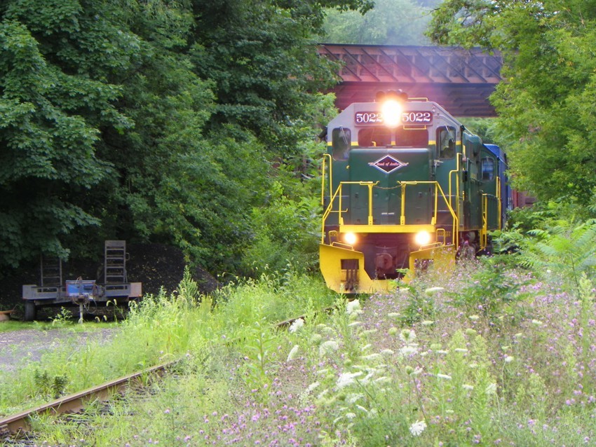 Photo of Reading and Northern 5022 in Old Forge, PA.