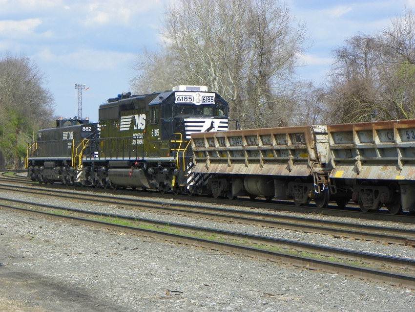 Photo of Norfolk Southern 6185 and 862 in Allentown, PA.