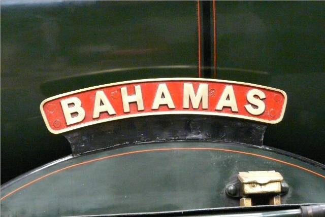 Photo of The nameplate of Bahamas