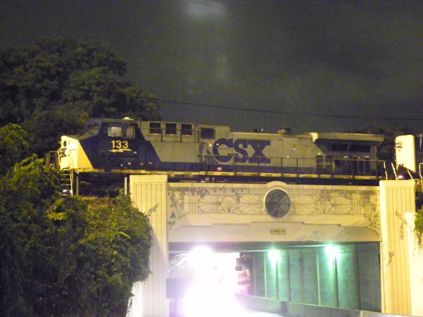 Photo of Night shot of CSX 133 in Hagerstown, MD.