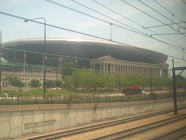 Photo of Soldier Field along the Metra, Chicago IL