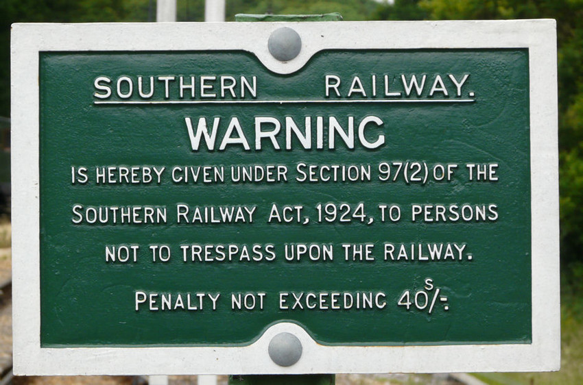 Photo of Old Southern Railway sign