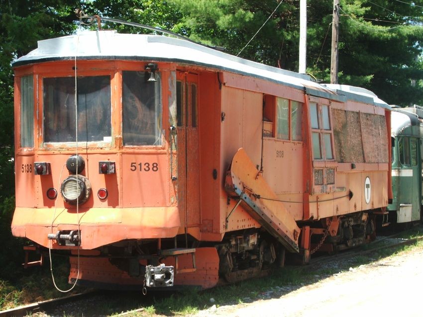Photo of old MBTA workcar